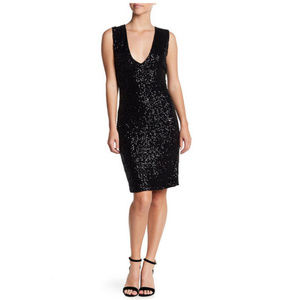 BB Dakota Linda Plunge Sequin Dress XS $175